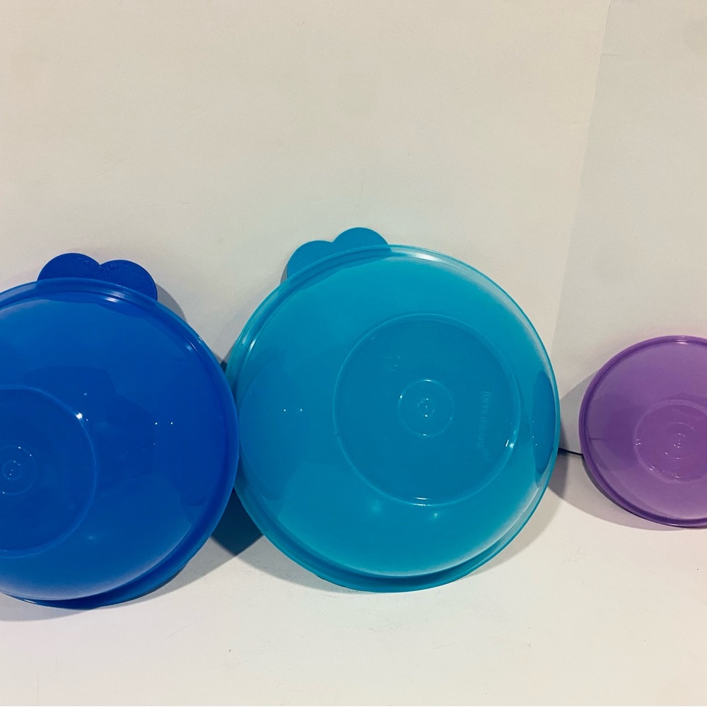 Wonderlier Tupperware nesting bowls lid set 6/9/12 cup air tight food storage